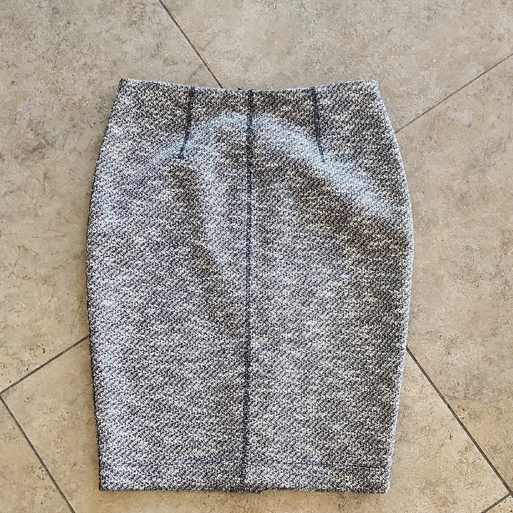 Ann Taylor Black Tweed Pencil Skirt